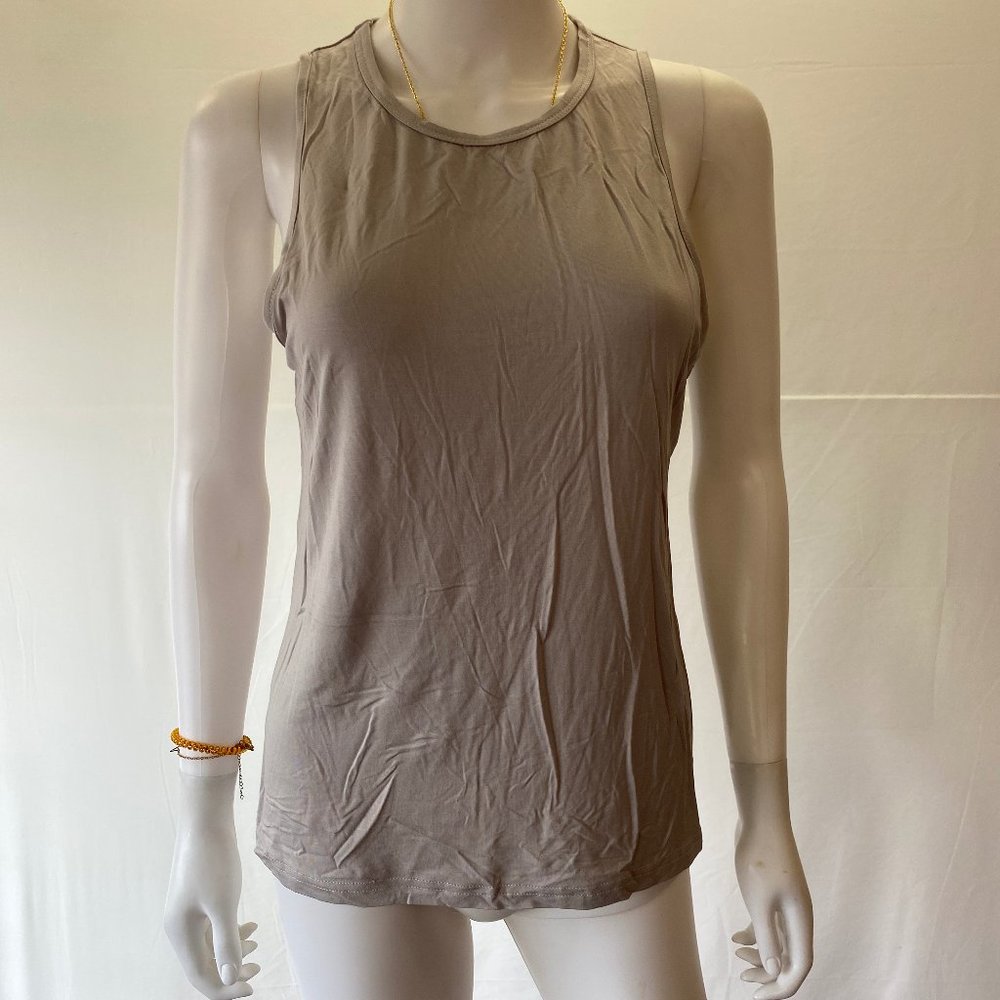 Mippo Medium Grey Round Neck Tank Top